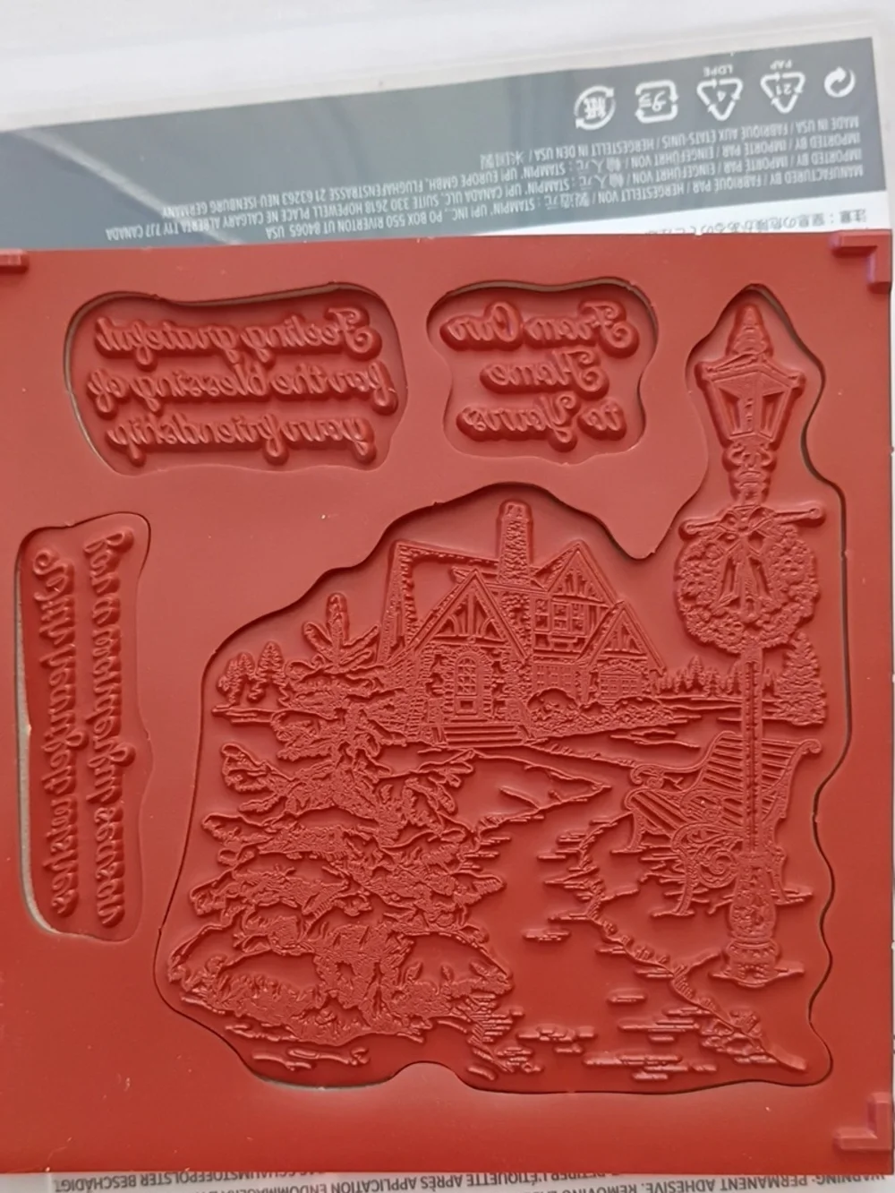 EUC Stampin' Up! Light Me Home Cling Stamp Set - Retired Christmas